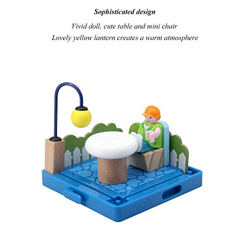 image for WOOKA Wooden Train Set Accessory - Ice-Cream Shop Dollhouse - Wooden B