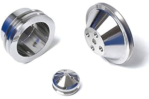 CVF RACING Small Block Chevy Pulley Kit, 350 V-Belt - Long Water Pump