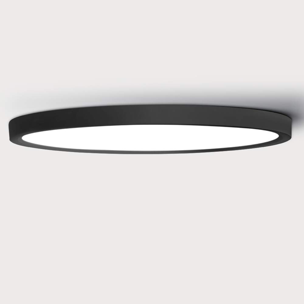 LVL LED Ceiling Light Black Shell 12W 1100lm Natural White 4000K Round D18cm Modern Surface Mount Ceiling Lamp for Living Room Hallway Kitchen Bedroom Bathroom Light