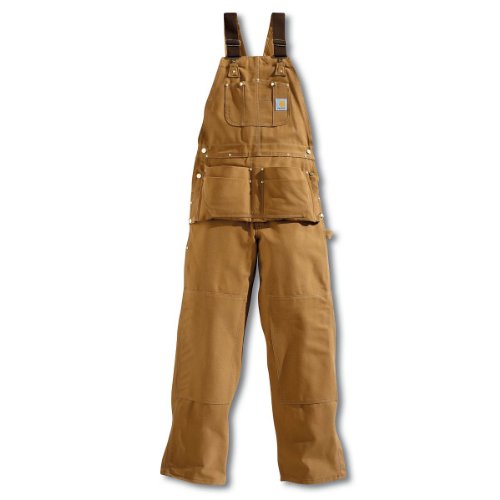 Carhartt Men's Duck Carpenter Bib Overalls Unlined,Carhartt Brown,32 x 30