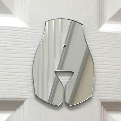 Super Cool Creations Martini Glass Ladies Toilet Door Sign - Mirrored - 50 x 40 cm