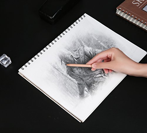 Sketch Pad with Side Bound Spiral 9x12 Inches 120 Sheets Sketch Book for Drawing