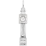 Grandfather Clock Charm In Sterling Silver, Charms
