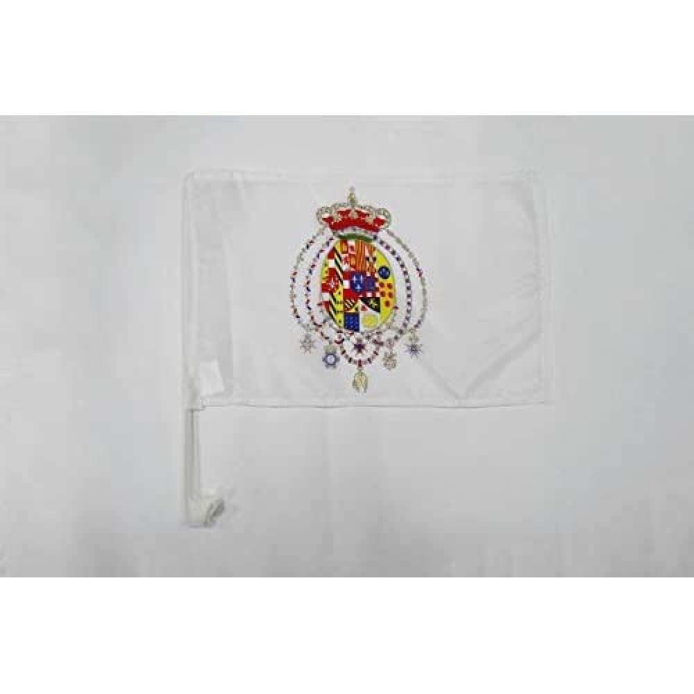 AZ FLAG Kingdom of the Two Sicilies 1816 Car Flag 18'' x 12'' - Italy - Former Italian Car flags 30 x 45cm - Banner 18x12 INCHES PLASTIC STICK