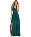 Women's A Line Simple Slit Chiffon Evening Dresses Long Formal Bridesmaid Party Dress Teal Green US14