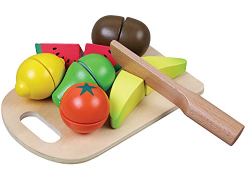 Lebensmittel Set aus Holz schneidbar für Spielküche Obst Gemüse Zubehör – Bild 3