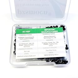 Pzsmocn 300 Pieces/100 Sets M2*4 mm Plastic Black