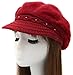 Epsion Women Winter Knit Crochet newsboy Caps Lady Warm Pearl Knit Beanie Hat, Red, Large