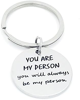 Best Friend Gifts Boyfriend Gifts You're My Person Keychain Keyring Stainless Steel Girlfriend Gifts