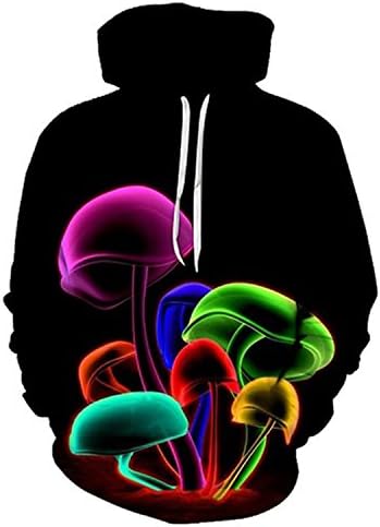 MEIDIHEN Novelty Sweatshirts Women Mushroom Printed Pocket Hoodies Fashion Coats 3D Men Pullover Casual Tracksuits Lms008 5Xl