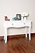 White Finish Curved Legs Accent Console Sofa Table with Two Drawer
