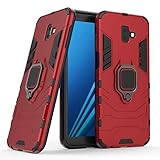 DWaybox Galaxy J6 Plus Case Ring Holder Iron Man Design 2 in 1 Hybrid Heavy Duty Armor Hard Back Case Cover for Samsung Galaxy J6 Plus/J6 Prime 2018 6.0 Inch (Red)