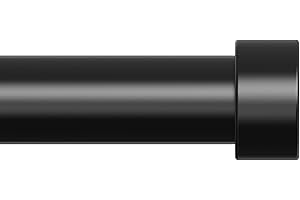 OLV Black Curtain Rods for Windows 48 to 84 Inch, 1 Inch Adjustable Heavy Duty Decorative Window Treatment Rods with Modern E