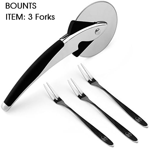Pizza Cutter Wheel,Srasi 2.8 Inch Stainless Steel Super Sharp Pizza Wheel and Cutter-Perfect for Homemade Pizza, Pies and Pastries-Come with 3 Forks