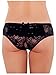 Women's Open Crotch Lace Cute Briefs Knickers Girls Sexy Panties Black L