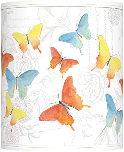 Pastel Butterflies Giclee Shade 10x10x12 (Spider) - Giclee Glow