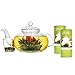 Primula Daisy 40 oz Glass Teapot Gift Set - Includes Infuser, 24 Variety Flavor Flowering Teas