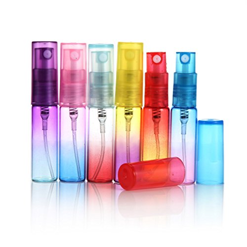 Elfenstall- 12PCS Mini 5ml Colorful Glass Refillable Atomizer Perfume Empty Bottle Fine Mist Atomizer Pump Spray for Travel with Glass Clean Cloth 3Ml Pipette Dropper - Thumbnail 2