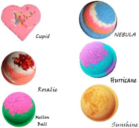 "MS" 6 Ultra Lush Bath Bomb Gift Set - Bath Bombs Kit - Bath Fizzies 6 oz, lush bath bomb, bath bombs for women, bath bomb kit, bath bombs gift set, bath bombs for girls, bath bomb supplies