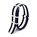 Ritche 22mm Nato Ss Nylon Striped Navy Blue / White，Blue/Green Replacement Watch Strap Band