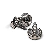 Boat Canvas Snaps 3/8" Inch Diameter, 8 x 3/8" Screw (20pc), Stainless Steel, by Bolt Dropper.