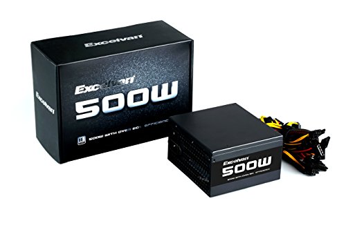 Excelvan ATX Computer Power Supply Desktop PC for Intel AMD PC SATA US (500W)