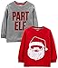 Simple Joys by Carter's Boys' Toddler 2-Pack Christmas Long-Sleeve Tees, Santa/Part Elf, 4T