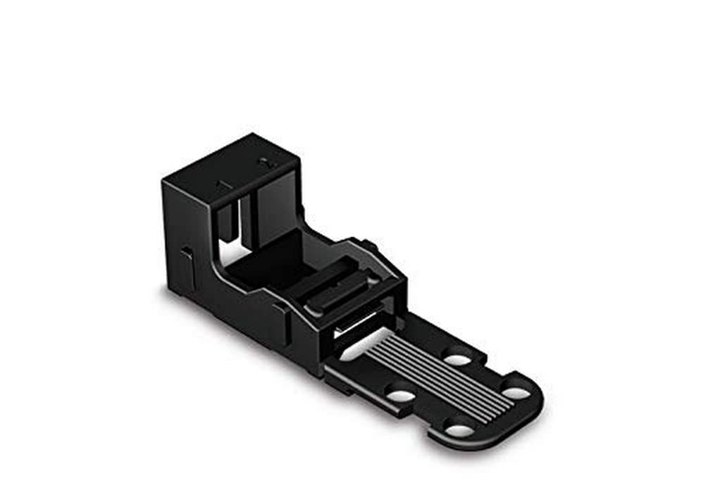 WAGO Terminal Block Mounting Carrier; 2-Position, 2-Pole, Snap-In, Black; 221 Series - 4 mm²; Vertical Mounting; 221-522/000-004 (10 pcs)