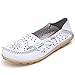 [NEW SIZE VERSION] KaLeido Women's Hollow Out Carving Casual Cowhide Leather Driving Flat Loafers Shoes