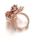 Yoursfs Retro Vintage 18K Rose Gold Plated Double Rose Flower Crystal & Pearl Band Ring