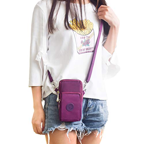 WITERY Waterproof Nylon Cute Crossbody Cell Phone Purse Smartphone Wallet Bag for Women - Thumbnail 5