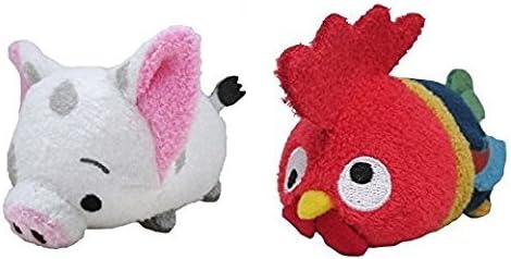 Set of 2: Disney Tsum Tsum Plush - Disney Moana - Mini - 3 1/2 - PUA & HEI HEI - Inspired by Disneys Moana.