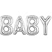 Aerfas 40 Inch Silver Letters Baby Group Shaped Helium Foil Balloons for Baby Shower Bridal Wedding Celebration Birthday Party Decoration Supplies (40 Inch, Silver)