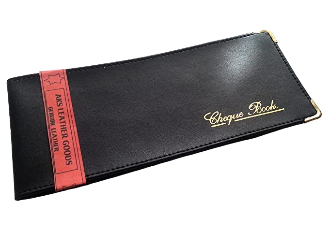 AKSHIDE Black Folding Leather StyleCheque Book Holder/Leather Style Cheque Book Cover