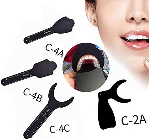 Custcolor Dental Contrasters Intraoral Photographic Black Background Board, Autoclavable & Bendable Rubber Palette Latex-Free (Pack of 4)