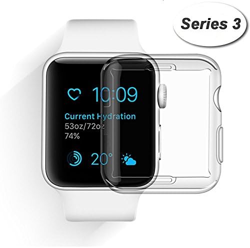Smilelane wcase-c17 Case, iwatch Screen Protector All-Around Ultra-Thin Soft Transparent Cover for Apple Watch Series 3-0.3 mm