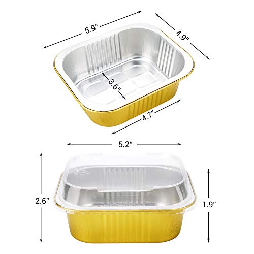 Disposable Loaf Pan with Lid, Beasea 25 Pack 4.7x3.6 Inch Mini Loaf