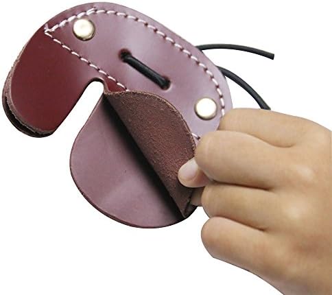 Archery Black Three Fingers Design Cowskin Finger Protector for Hunting Bow Archery