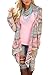 Cinder-Ella Women's Print Open Front Drape Boyfriend Knit Cardigan Sweaters