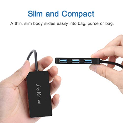 USB 3.0 Hub, JoyReken Ultra Slim 4-Port USB 3.0 Data Hub Portable Super Speed for MacBook, Mac Pro/Mini, iMac, XPS, Surface Pro, Notebook, PC, USB Flash Drives, Mobile HDD, and More[Upgraded] - Thumbnail 3
