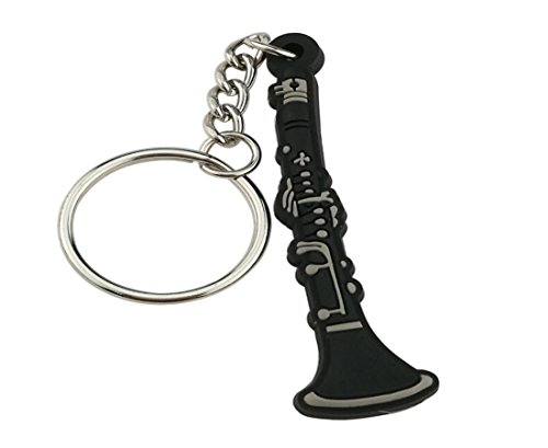 Creative Bright Color Musical Instrument Keychain Key Ring Figure For Gift Decoration (Clarinet) - Thumbnail 2