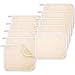 Exfoliating Face and Body Wash Cloths Towel 10 Pieces Soft Weave Bath Cloth 2 Sides Exfoliating Scrub Cloth Massage bath Cloth for Women and Man (Beige and White)