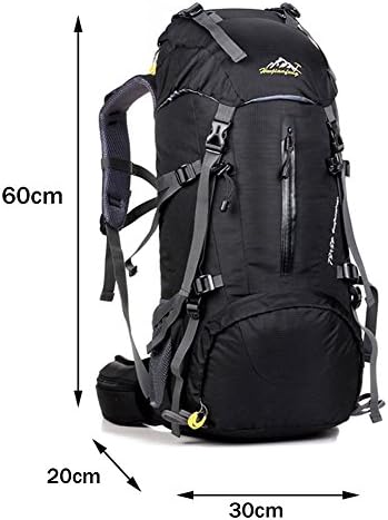 Climbing Backpack, CONMING 50L Hiking Rucksack Travel Rucksacks Trekking Backpack Casual Daypack Knapsack Bag with Rain Cover for Mountaineering Hiking Trekking Camping Climbing (Black)