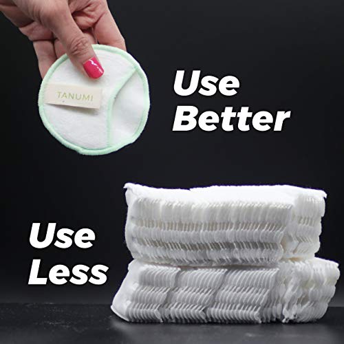 Zero Waste Makeup Remover Pads | 12 Reusable Cotton Rounds | Mesh Laundry Bag| Pad Storage Box| Perfect Gift For Her| Skin Care Cleansing Round Remover Wipes by TANUMI
