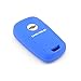 iSaddle Silicone Protecting Vehicle Remote Start Key Case Cover Fob Holder for Chevrolet 4 Button Camaro Cruze Equinox Malibu Orlando Sonic (Dark Blue)