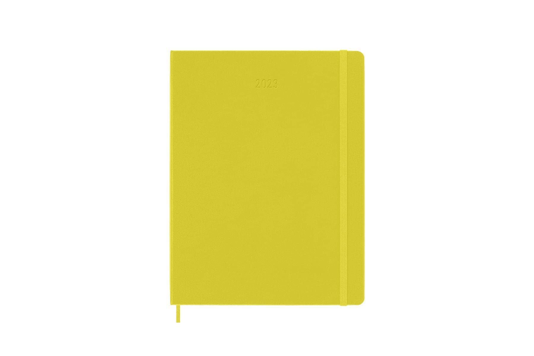 Moleskine Weekly Planner 2023, 12-Month Weekly Diary, Weekly Planner and Notebook, Hard Cover, XL Size 19 x 25 cm, Colour Hay Yellow