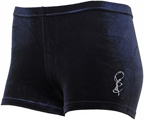 Olympique Gymnastic Shorts in Black Smooth Velvet