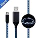 Micro USB Data Line, MKDGO 3ft Flat LED Visible Flowing Light Up Charging Cable USB 2.0A Male to Sync Data Cords Compatible with Samsung, Kindle, Nexus, LG, Sony, Xbox, PS4 - Blue Light