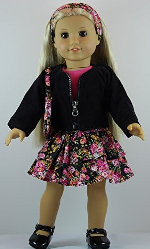 Pretty Flowers Skirt Outfit includes Jacket &amp; Shoes and fits 18 inch American Girl Dolls.