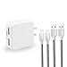 Czznn iPhone Charger 2.4A 12W Dual USB Portable Travel Wall Charger with Foldable Plug and 2 Pack 6FT Apple Lightning Cable Charging Cord for iPhone 7/7Plus/6S/6S Plus/6/5S/SE/5